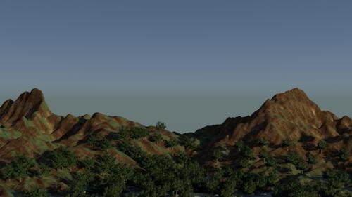 Mountain Range With Trees