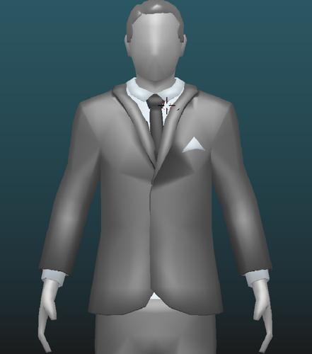 Low-poly suit and tie male character