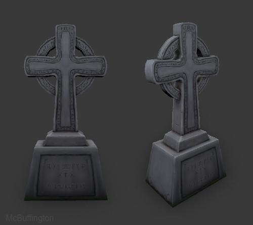 Celtic Tombstone Handpainted