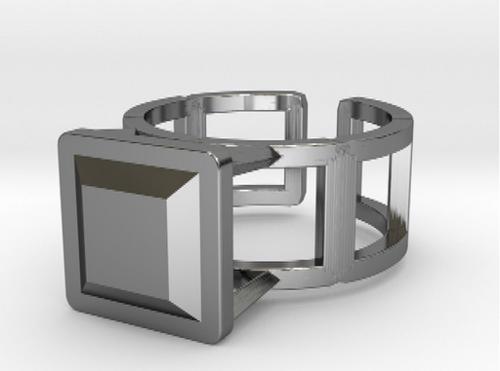 Square Wire Ring 17.53mm with Square Gem