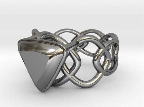 Conical Catenary Curve Ring 17.53mm with Trillant Gem