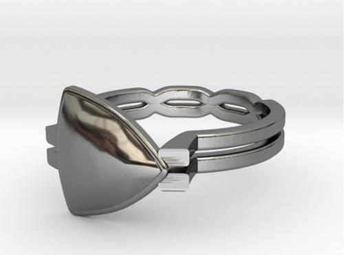 17.53mm TWIN Ring with Trillion Gem