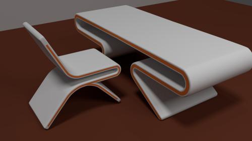 Modern Chair and Table