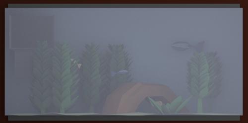 BANK WITH FISH TANK LOW POLY