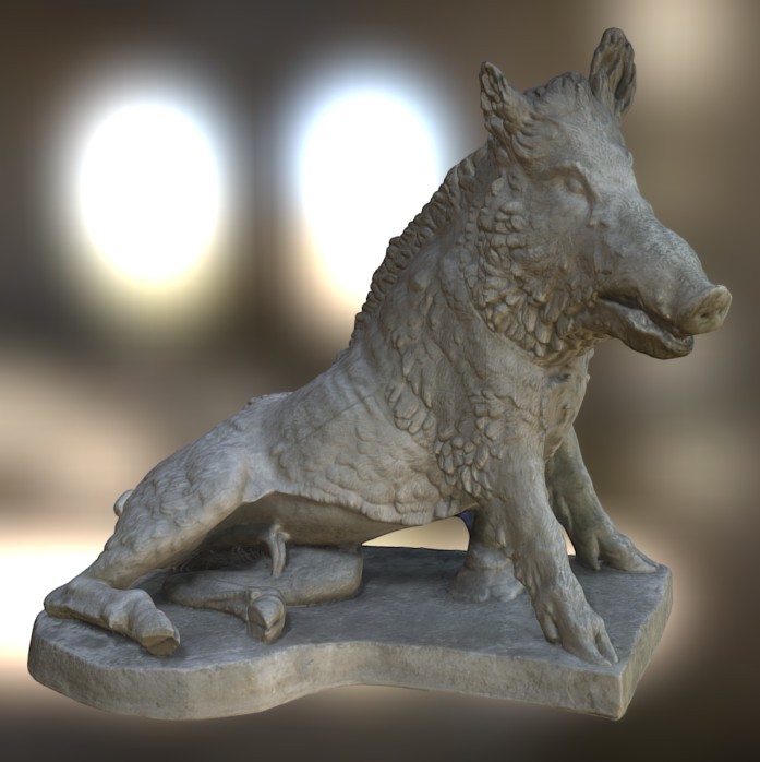 Seated Wild Boar