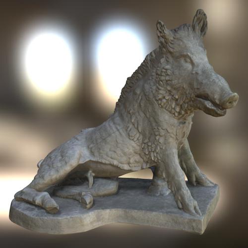 Seated Wild Boar
