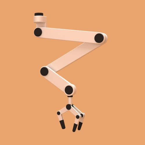 Simple robotic arm- three fingered end effector (Cycles Render)