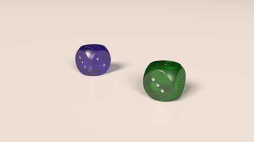 Translucent rounded dices