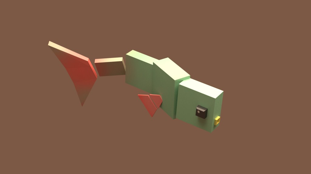 Blocky Fish Character ( Rigged )