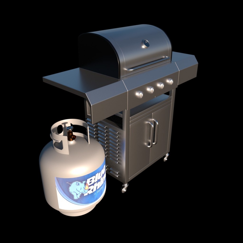 Barbecue Grill with Propane Tank