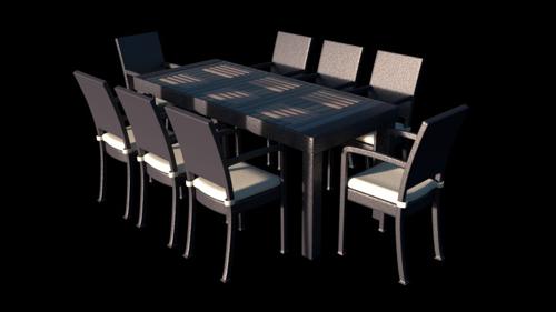 Patio Dining Set (Slate Gray)