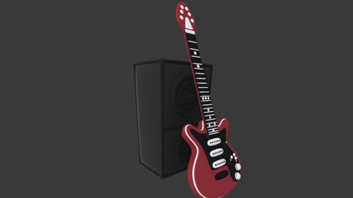 cartoon guitar and speakers