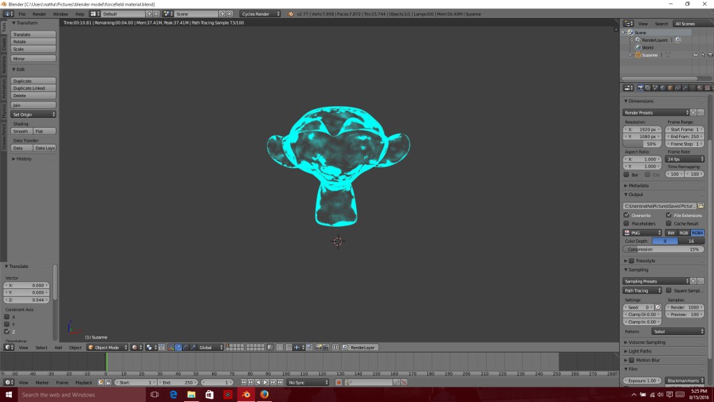 sci_fi forcefield material node setup