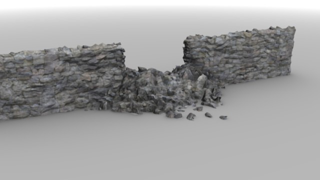 Broken stone wall