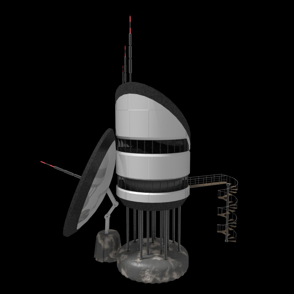 Scifi station with procedural textures.