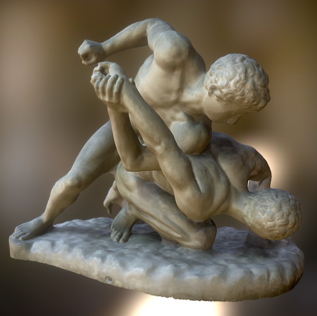 Two wrestlers in combat