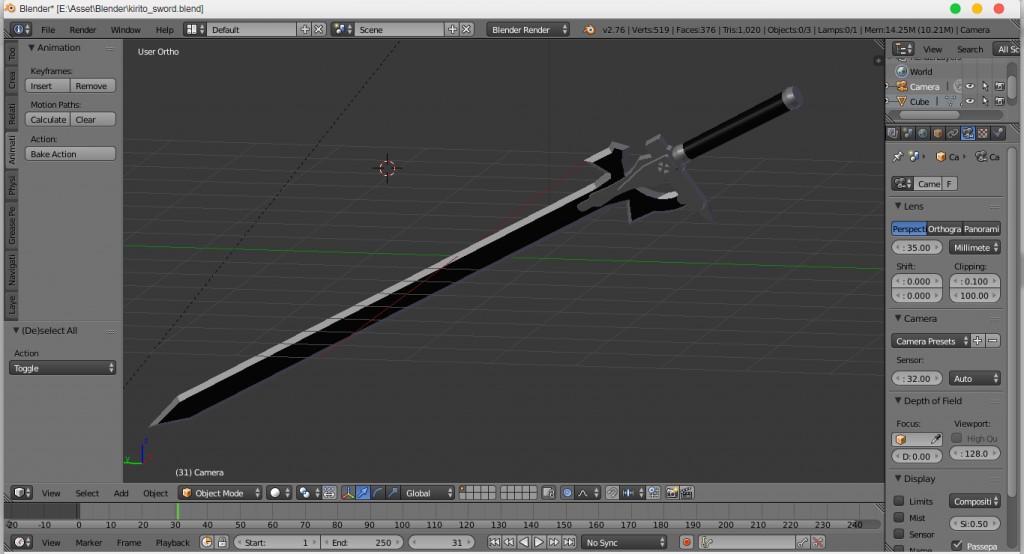 simple elucidator (kirito's sword from SAO)