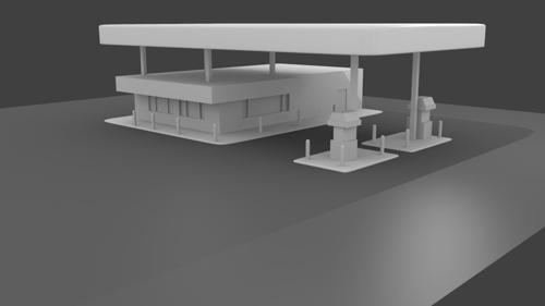 Low Poly Gas Station