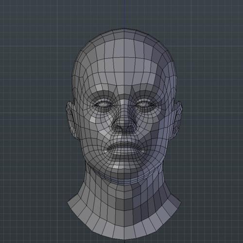 Male head sculpt base mesh