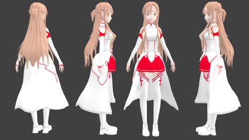 Asuna 3D (High Poly) By Hafid