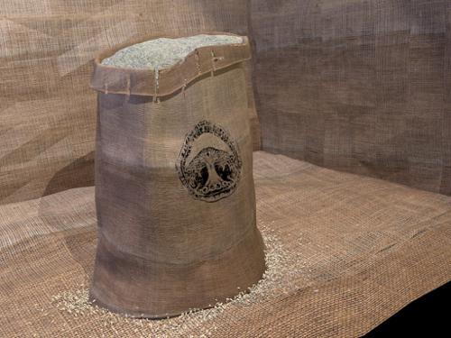 Burlap sacks of grain / rice
