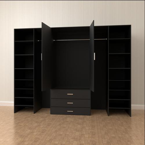 Large Black Wooden Wardrobe