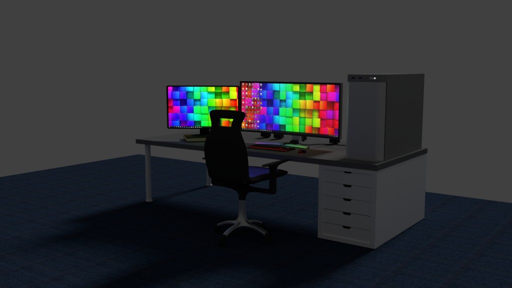 Dual screen PC setup with ultrawide
