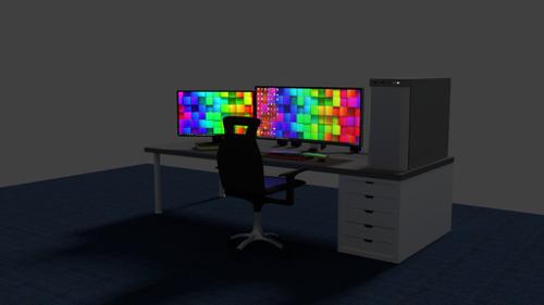 Dual screen PC setup with ultrawide