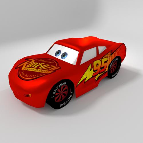 Low Poly Lightning McQueen