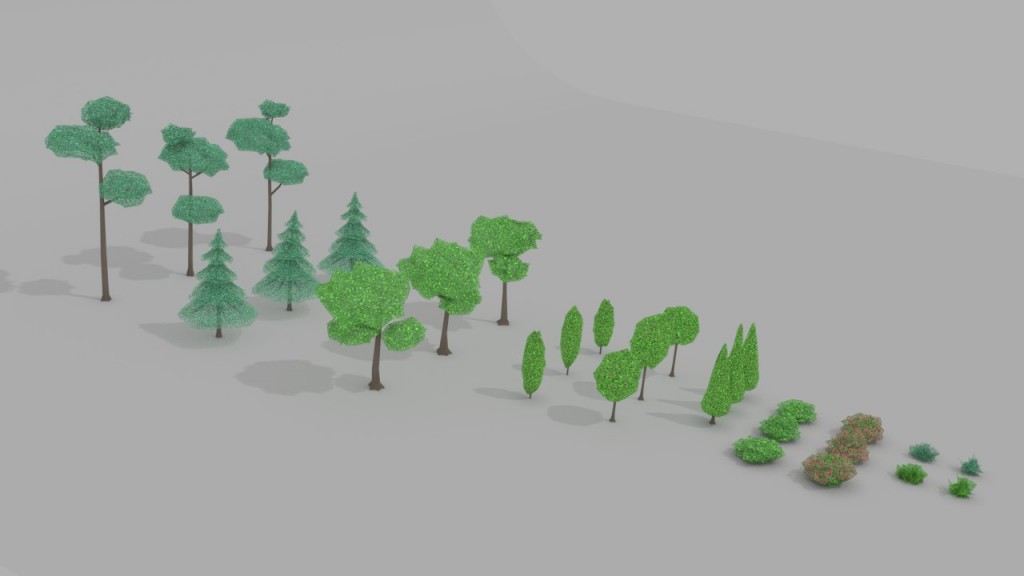 Simple trees and bushes pack
