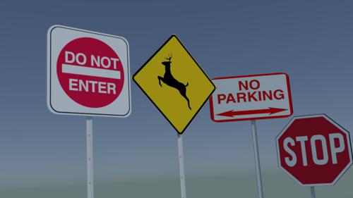 Traffic Signs - UV Unwrapped and UVs provided