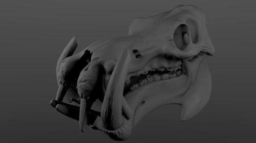 Hippo Skull sculpted