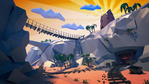 Low poly desert canyon
