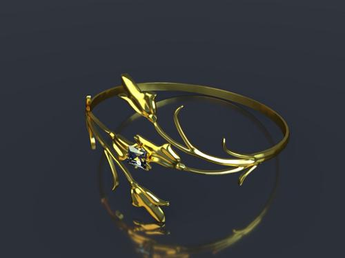 3D model a ring "Lily of the valley"