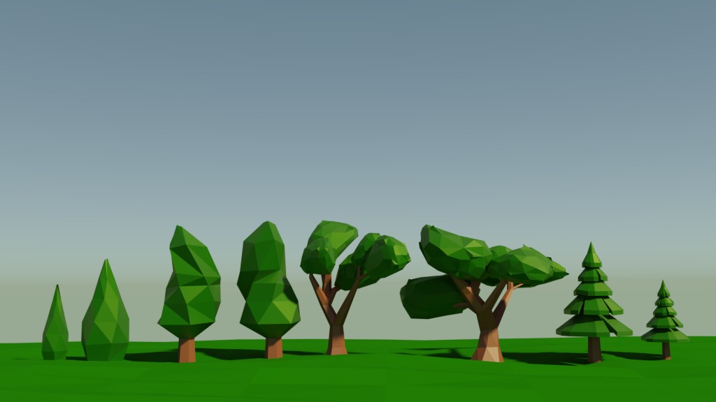 Low poly trees