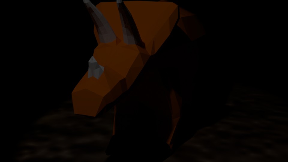 low-poly Triceratops
