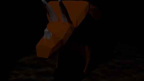 low-poly Triceratops