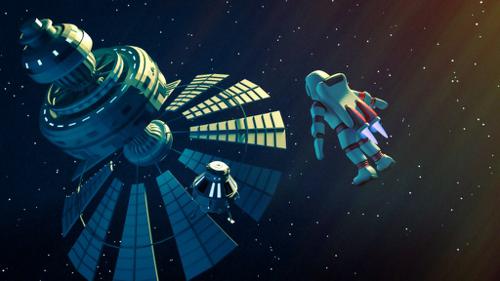 Low poly space scene
