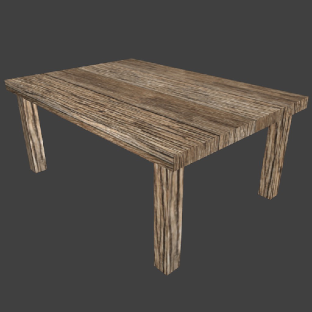 Wooden table lowpoly
