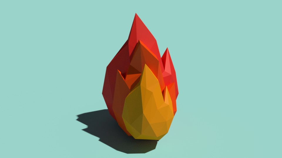 low poly fire