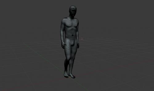 rigged character with walk animation