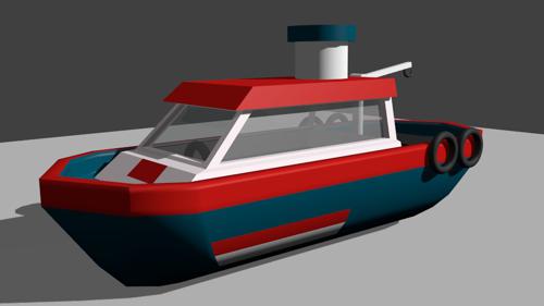 low poly ship