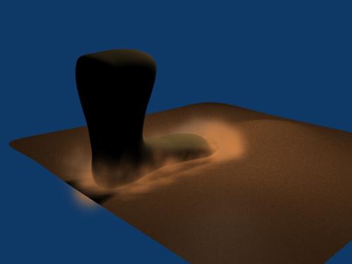 Dust from a footstep