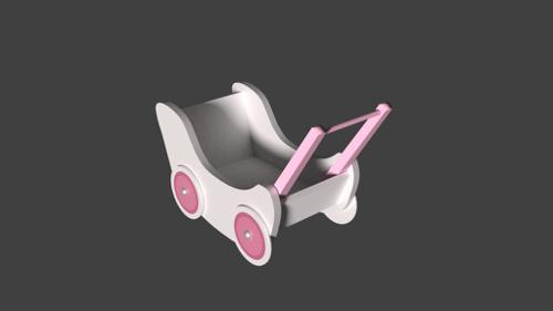 Wooden  doll carriage