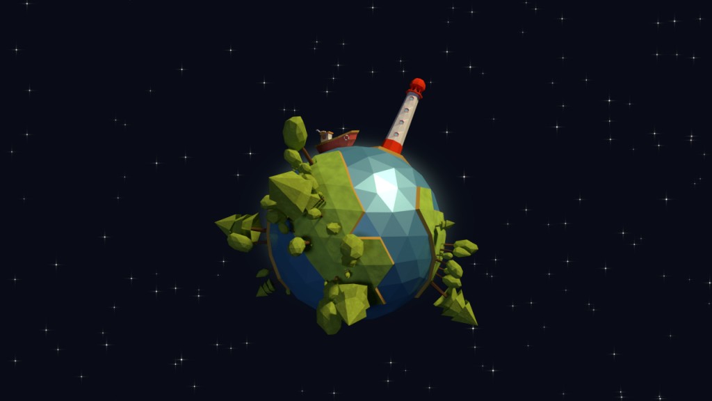 Low Poly Planet Animation