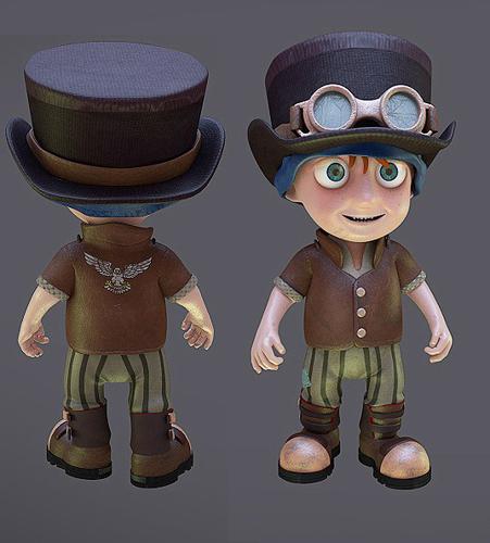 Character, little steampunk kid