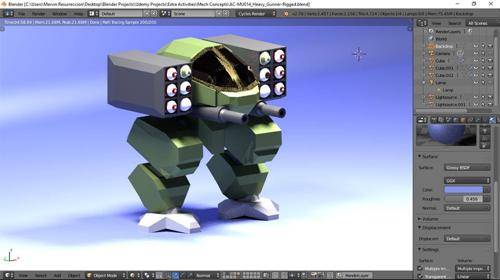 Low-Poly Crawler Mech with Armature