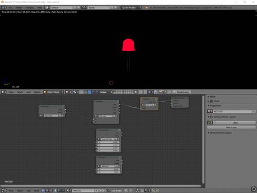 Nodes Example. Simple Electronics Logic with LED.