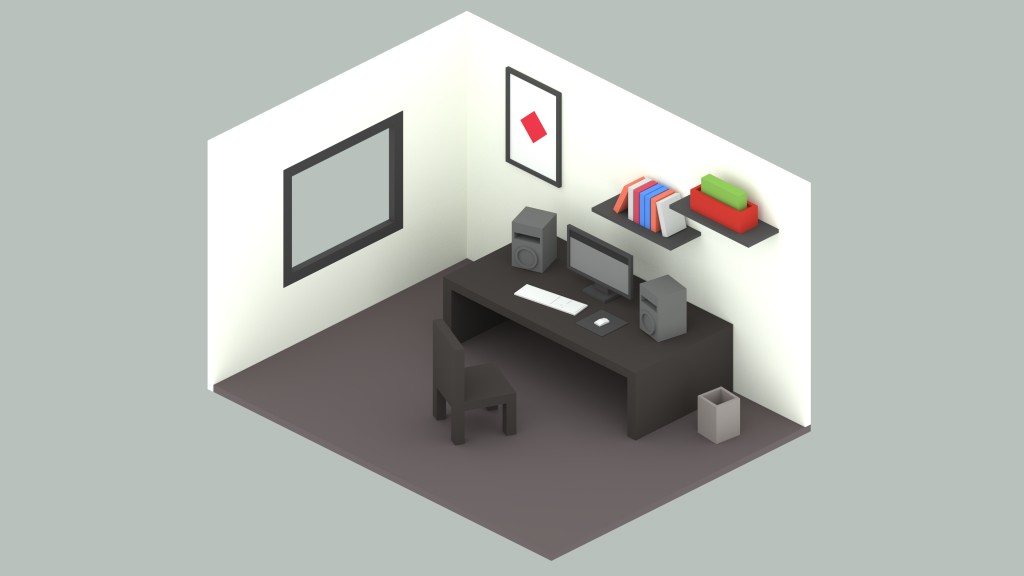 Workroom - Low-poly Isometric Design