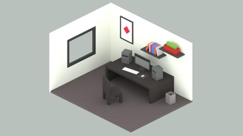 Workroom - Low-poly Isometric Design